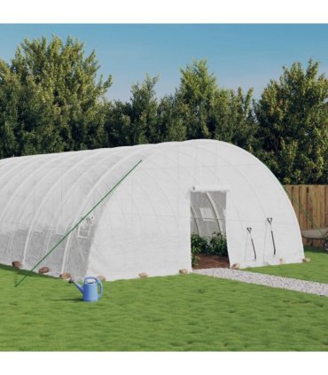 vidaXL Greenhouse with Steel Frame White 108 m² 18x6x2.85 m — Size: 18 x 6 x 2.85 m
