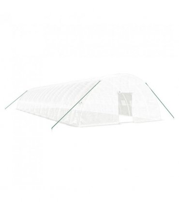 vidaXL Greenhouse with Steel Frame White 108 m² 18x6x2.85 m — Size: 18 x 6 x 2.85 m