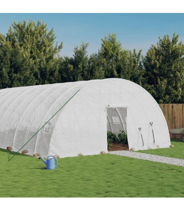 vidaXL Greenhouse with Steel Frame White 60 m² 10x6x2.85 m — Size: 10 x 6 x 2.85 m
