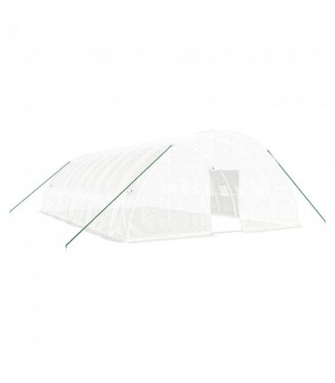 vidaXL Greenhouse with Steel Frame White 60 m² 10x6x2.85 m — Size: 10 x 6 x 2.85 m