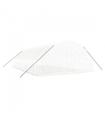 vidaXL Greenhouse with Steel Frame White 60 m² 10x6x2.85 m — Size: 10 x 6 x 2.85 m