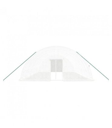 vidaXL Greenhouse with Steel Frame White 60 m² 10x6x2.85 m — Size: 10 x 6 x 2.85 m