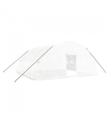 vidaXL Greenhouse with Steel Frame White 36 m² 6x6x2.85 m — Size: 6 x 6 x 2.85 m