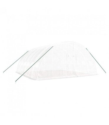 vidaXL Greenhouse with Steel Frame White 36 m² 6x6x2.85 m — Size: 6 x 6 x 2.85 m