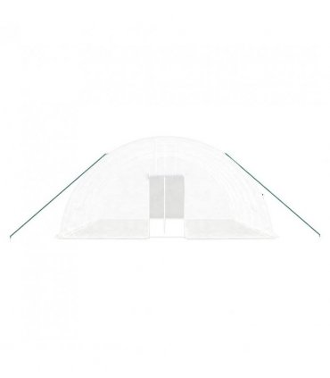 vidaXL Greenhouse with Steel Frame White 36 m² 6x6x2.85 m — Size: 6 x 6 x 2.85 m