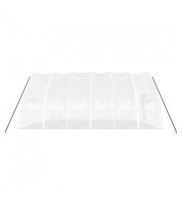vidaXL Greenhouse with Steel Frame White 36 m² 6x6x2.85 m — Size: 6 x 6 x 2.85 m