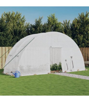 vidaXL Greenhouse with Steel Frame White 12 m² 6x2x2.85 m — Size: 6 x 2 x 2.85 m