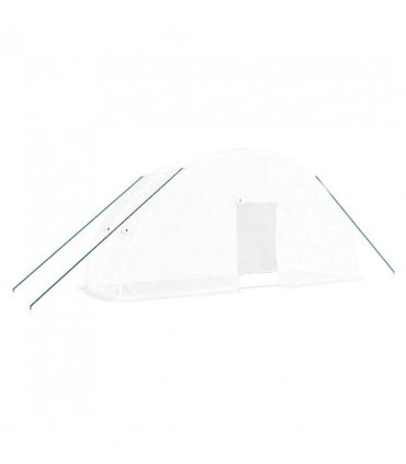 vidaXL Greenhouse with Steel Frame White 12 m² 6x2x2.85 m — Size: 6 x 2 x 2.85 m
