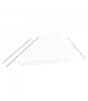 vidaXL Greenhouse with Steel Frame White 12 m² 6x2x2.85 m — Size: 6 x 2 x 2.85 m