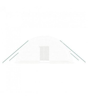 vidaXL Greenhouse with Steel Frame White 12 m² 6x2x2.85 m — Size: 6 x 2 x 2.85 m