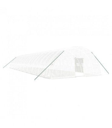 vidaXL Greenhouse with Steel Frame White 120 m² 20x6x2.85 m — Size: 20 x 6 x 2.85 m