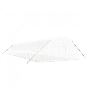 vidaXL Greenhouse with Steel Frame White 120 m² 20x6x2.85 m — Size: 20 x 6 x 2.85 m