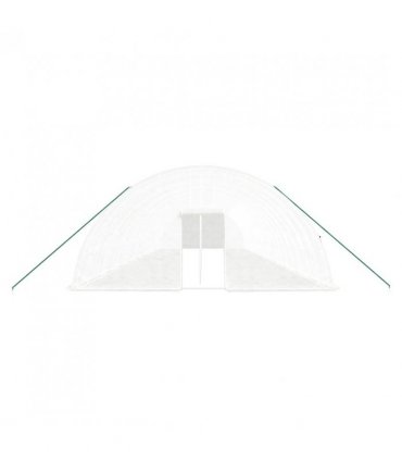 vidaXL Greenhouse with Steel Frame White 120 m² 20x6x2.85 m — Size: 20 x 6 x 2.85 m