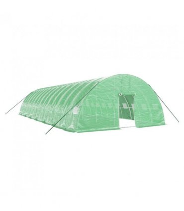 vidaXL Greenhouse with Steel Frame Green 84 m² 14x6x2.85 m — Size: 14 x 6 x 2.85 m