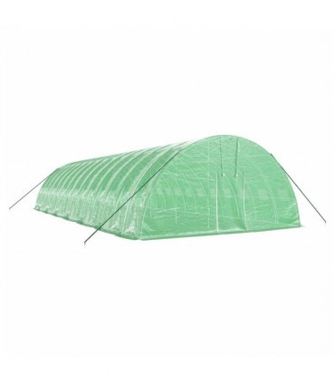 vidaXL Greenhouse with Steel Frame Green 84 m² 14x6x2.85 m — Size: 14 x 6 x 2.85 m