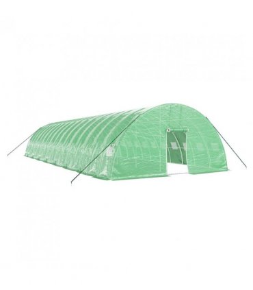 vidaXL Greenhouse with Steel Frame Green 96 m² 16x6x2.85 m — Size: 16 x 6 x 2.85 m