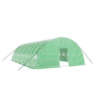 vidaXL Greenhouse with Steel Frame Green 60 m² 10x6x2.85 m — Size: 10 x 6 x 2.85 m