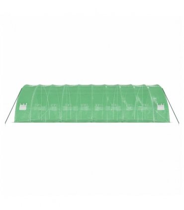 vidaXL Greenhouse with Steel Frame Green 60 m² 10x6x2.85 m — Size: 10 x 6 x 2.85 m