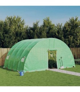 vidaXL Greenhouse with Steel Frame Green 24 m² 6x4x2.85 m — Size: 6 x 4 x 2.85 m