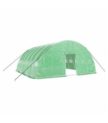vidaXL Greenhouse with Steel Frame Green 36 m² 6x6x2.85 m — Size: 6 x 6 x 2.85 m
