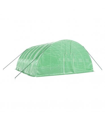 vidaXL Greenhouse with Steel Frame Green 36 m² 6x6x2.85 m — Size: 6 x 6 x 2.85 m