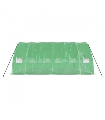 vidaXL Greenhouse with Steel Frame Green 36 m² 6x6x2.85 m — Size: 6 x 6 x 2.85 m