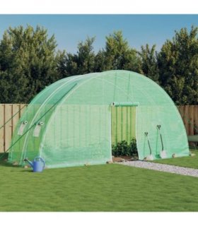vidaXL Greenhouse with Steel Frame Green 12 m² 6x2x2.85 m — Size: 6 x 2 x 2.85 m