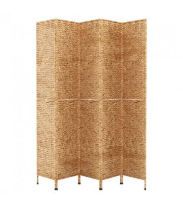 vidaXL Room Divider 5-Panel 205x180 cm Water Hyacinth — Colour: light brown, Size: 205 x 180 cm