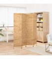 vidaXL Room Divider 4-Panel 163x180 cm Water Hyacinth — Colour: light brown, Size: 163 x 180 cm