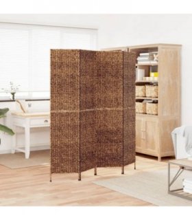 vidaXL Room Divider 4-Panel Brown 163x180 cm Water Hyacinth — Size: 163 x 180 cm