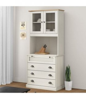 vidaXL Highboard VIGO White 80x40x176 cm Solid Wood Pine — Model: with 4 drawers