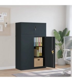 vidaXL File Cabinet Anthracite 90x40x145 cm Steel — Size: 90 x 40 x 145 cm