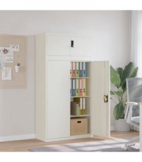 vidaXL File Cabinet White 90x40x180 cm Steel — Size: 90 x 40 x 180 cm — V0671965716