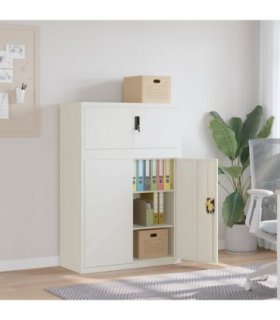 vidaXL File Cabinet White 90x40x130 cm Steel — Size: 90 x 40 x 130 cm