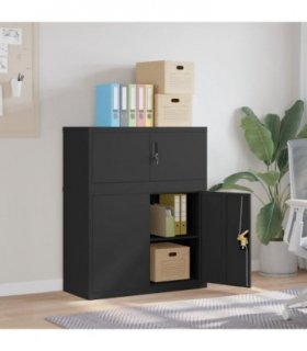 vidaXL File Cabinet Black 90x40x110 cm Steel — Size: 90 x 40 x 110 cm