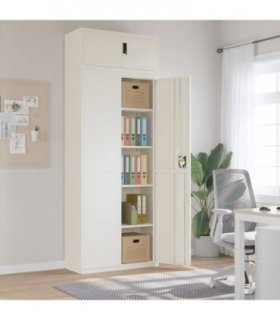vidaXL File Cabinet White 90x40x240 cm Steel — Size: 90 x 40 x 240 cm