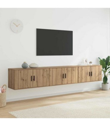 vidaXL Wall-mounted TV Cabinet Set 3 pcs Artisan Oak 80 x 34.5 x 40 cm