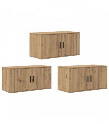 vidaXL Wall-mounted TV Cabinet Set 3 pcs Artisan Oak 80 x 34.5 x 40 cm