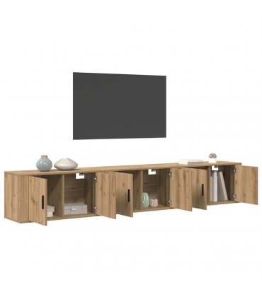 vidaXL Wall-mounted TV Cabinet Set 3 pcs Artisan Oak 80 x 34.5 x 40 cm