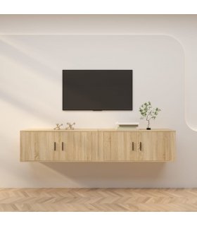 vidaXL Wall-mounted TV Cabinets 2 pcs Sonoma Oak 100x34.5x40 cm