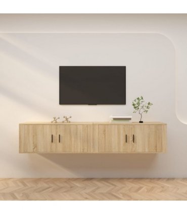 vidaXL Wall-mounted TV Cabinets 2 pcs Sonoma Oak 100x34.5x40 cm