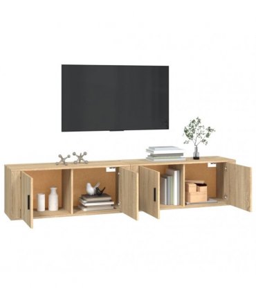 vidaXL Wall-mounted TV Cabinets 2 pcs Sonoma Oak 100x34.5x40 cm
