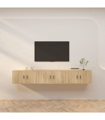 vidaXL Wall-mounted TV Cabinets 3 pcs Sonoma Oak 80x34.5x40 cm