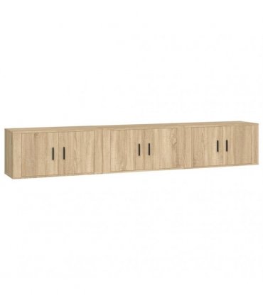 vidaXL Wall-mounted TV Cabinets 3 pcs Sonoma Oak 80x34.5x40 cm
