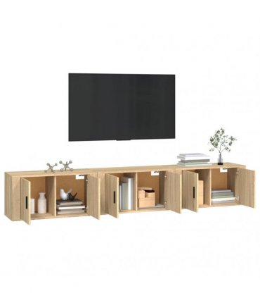 vidaXL Wall-mounted TV Cabinets 3 pcs Sonoma Oak 80x34.5x40 cm