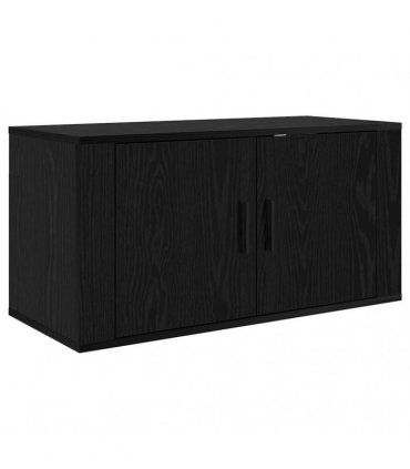 vidaXL Wall-mounted TV Cabinet Set 3 pcs Black Oak 80 x 34.5 x 40 cm