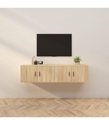 vidaXL Wall-mounted TV Cabinets 2 pcs Sonoma Oak 80x34.5x40 cm