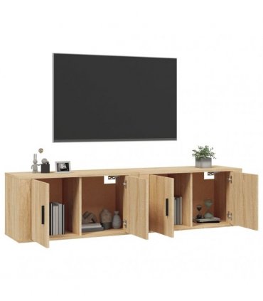 vidaXL Wall-mounted TV Cabinets 2 pcs Sonoma Oak 80x34.5x40 cm