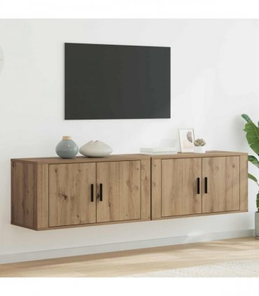 vidaXL Wall-mounted TV Cabinet Set 2 pcs Artisan Oak 80 x 34.5 x 40 cm