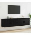 vidaXL Wall-mounted TV Cabinet Set 2 pcs Black Oak 80 x 34.5 x 40 cm